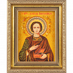 Икона янтарная  "Великомученик Пантелеймон"